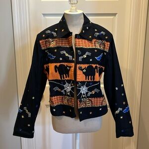 Vintage Tunique Halloween-core Womens Jacket Blazer Size M Spooky Cute!